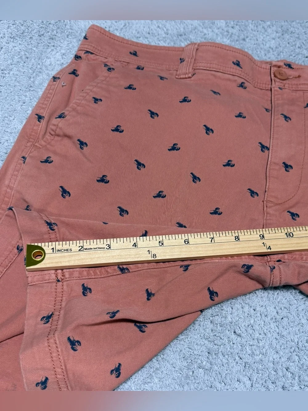St John's Bay Men's Comfort Stretch Chino Dusty Coral Lobster Shorts Size 38